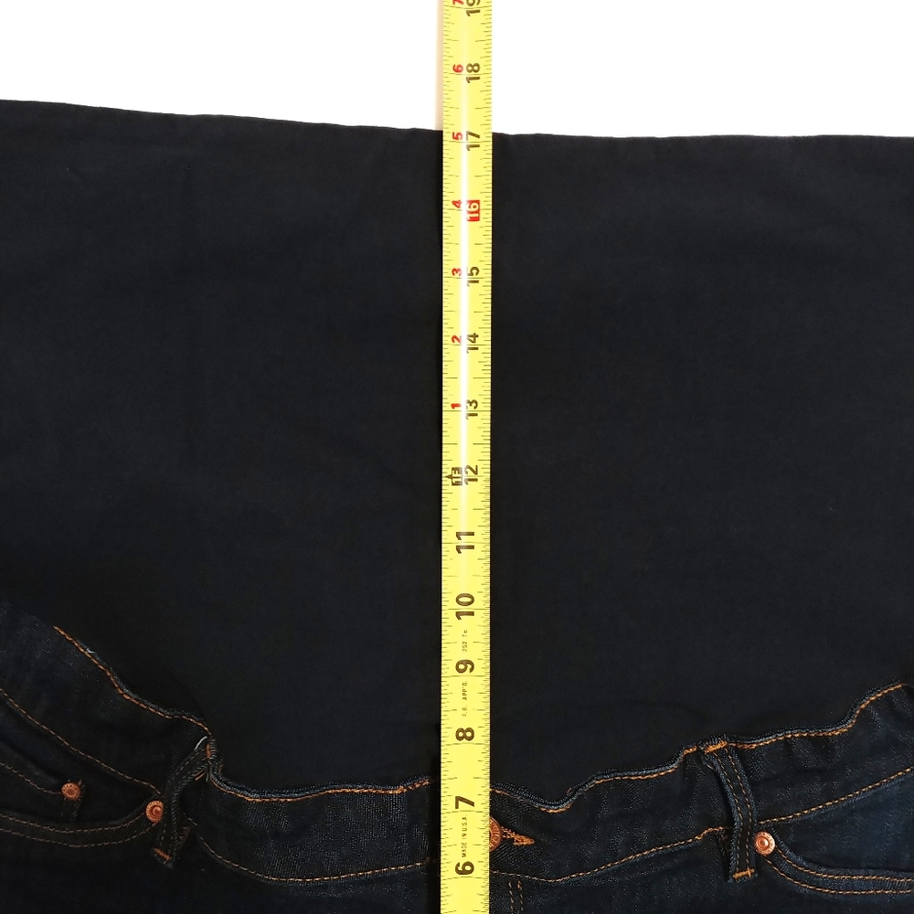 SOLD! H&M Skinny High Rib Mama Full Panel Raw Hem Dark Wash Denim Jeans 14 - Picture 11 of 16